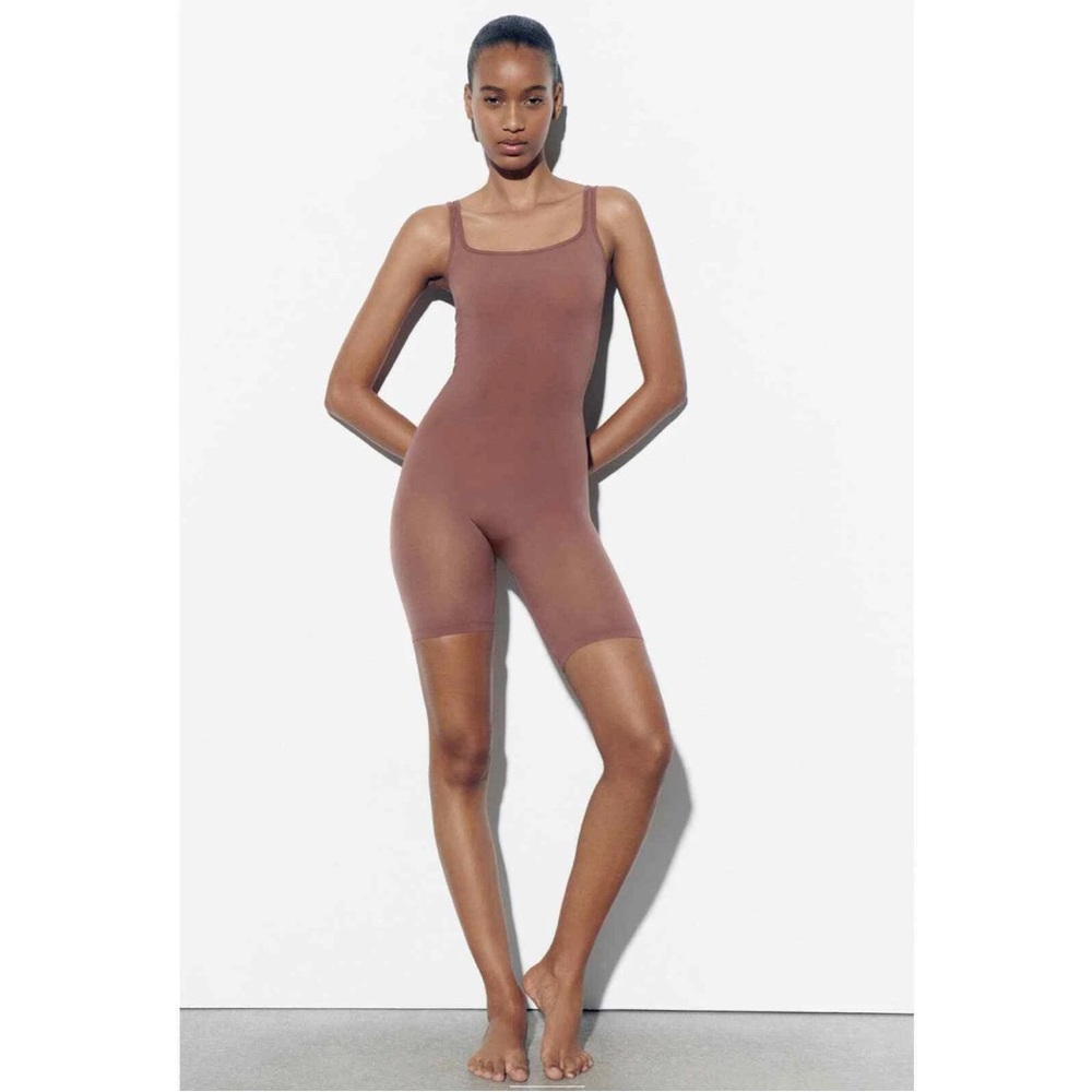 Zara brown bodysuit 7901/355/730 size XS NWT! Limitless Contour Collection